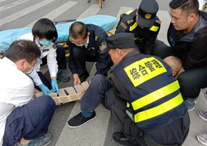 巡邏途中遇事故  及時相助暖人心--三林市容項目隊員救助車禍傷者